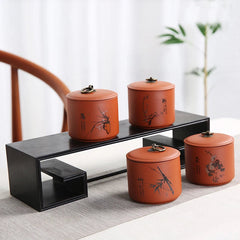 1pc Purple Clay Tea Jar Travel Tea Bag Storage Box Portable Sealed Tea Caddy 07FC0E-D4 - KOEEK
