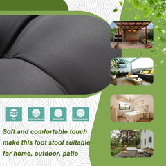 15 Folding Footstool for Patio,Small Outdoor Decorative Bench,Washable Dark Gray 07FC0E-D4 - KOEEK