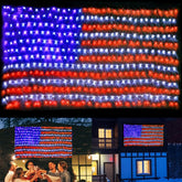 () American Flag Lights, 420 LED USA Flag Net Lights, Outdoor Waterproof 07FC0E-D4 - KOEEK