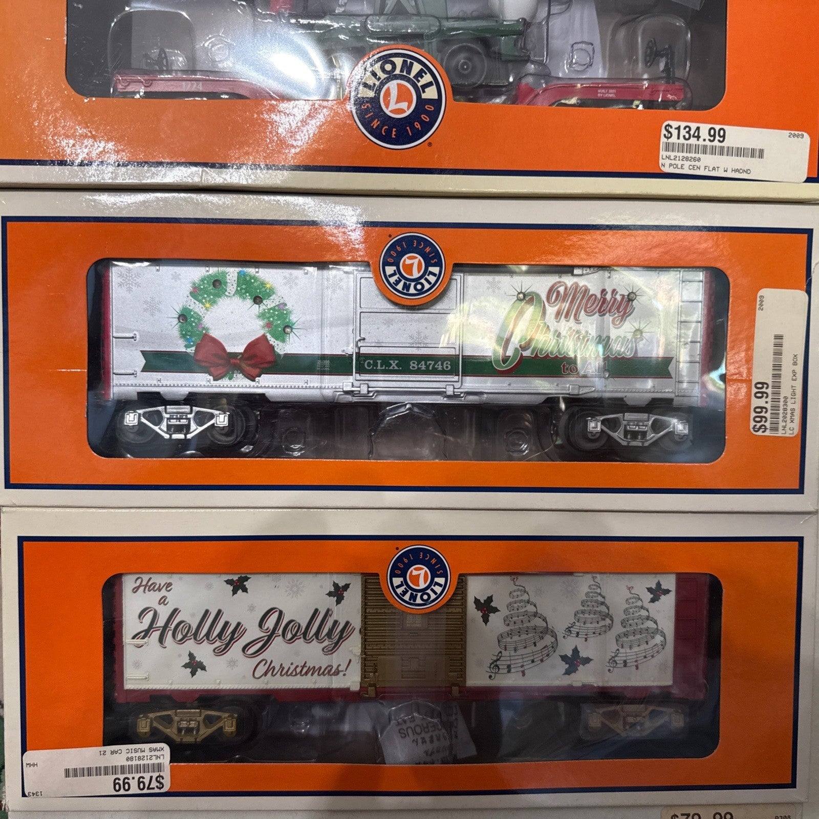 LIONEL CHRISTMAS LIGHT EXPRESS merry christmasSOUND BOXCAR O GAUGE 2123100-H LIONEL - KOEEK