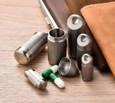 Titanium Waterproof Pill Holder Case Organizer Container Portable Keychain EDC 07FC0E-D4 - KOEEK