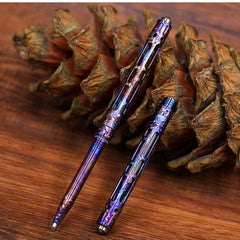 Mini Titanium Ballpoint Pen Handmade Signature Writing Pen Keychain Portable EDC 07FC0E-D4 - KOEEK