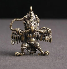 1.62" Brass Tibetan Buddhism Dapeng Bird God Buddha Statue Home Decor Ornament 07FC0E-D4 - KOEEK