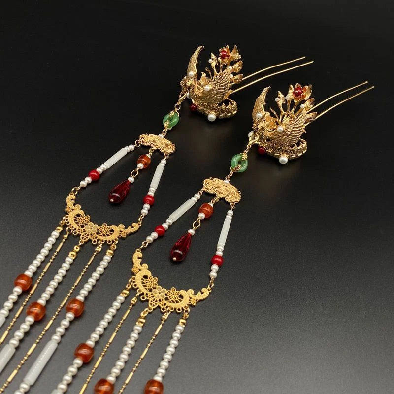 Tassel Hairpin Hairpin Hanfu Hairpin Headdress Headdress 07FC0E-D4 - KOEEK