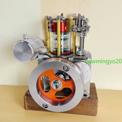 Startable 4-Stroke Alcohol Engine Model Kit CNC Metal Mini Combustion Engin STEM 07FC0E-D4 - KOEEK