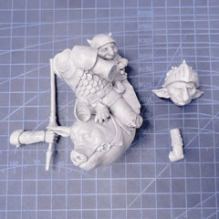 1/12 Resin Bust Model Kit Goblin Warrior Riding Pig Unassembled Unpainted 07FC0E-D4 - KOEEK