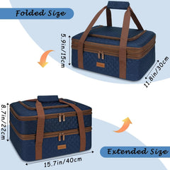 Quilted Insulated Double Casserole Carrying Case - Potluck Gatherings 07FC0E-D4 - KOEEK