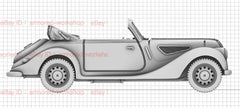 3D Printed 1/72 World War II 328 Convertible Sedan Unpainted 07FC0E-D4 - KOEEK