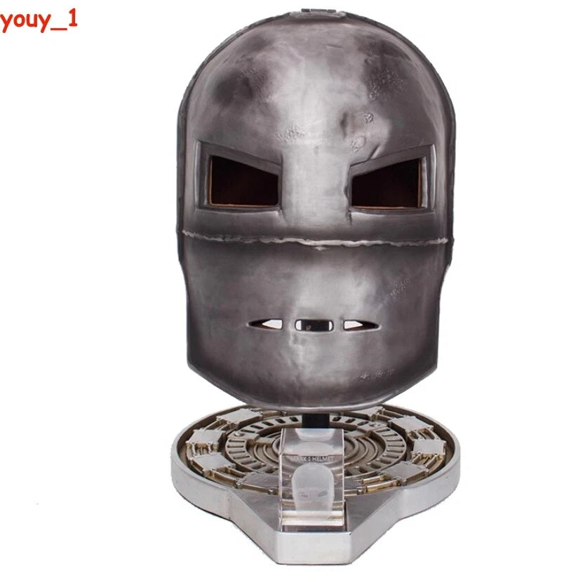 First Generation 1:1 Iron Man MK1 Full Metal Helmet Wearable Ornaments W/Base 07FC0E-D4 - KOEEK