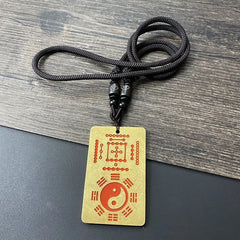 Taoist Brass Pendant Taiji Bagua Symbol Amulet Pendant Necklace for Men Women 07FC0E-D4 - KOEEK