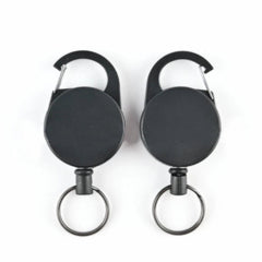 2pcs Plastic High Rebound Telescopic Key Chain Buckle Anti-theft Steel EDC Ring EDC - KOEEK