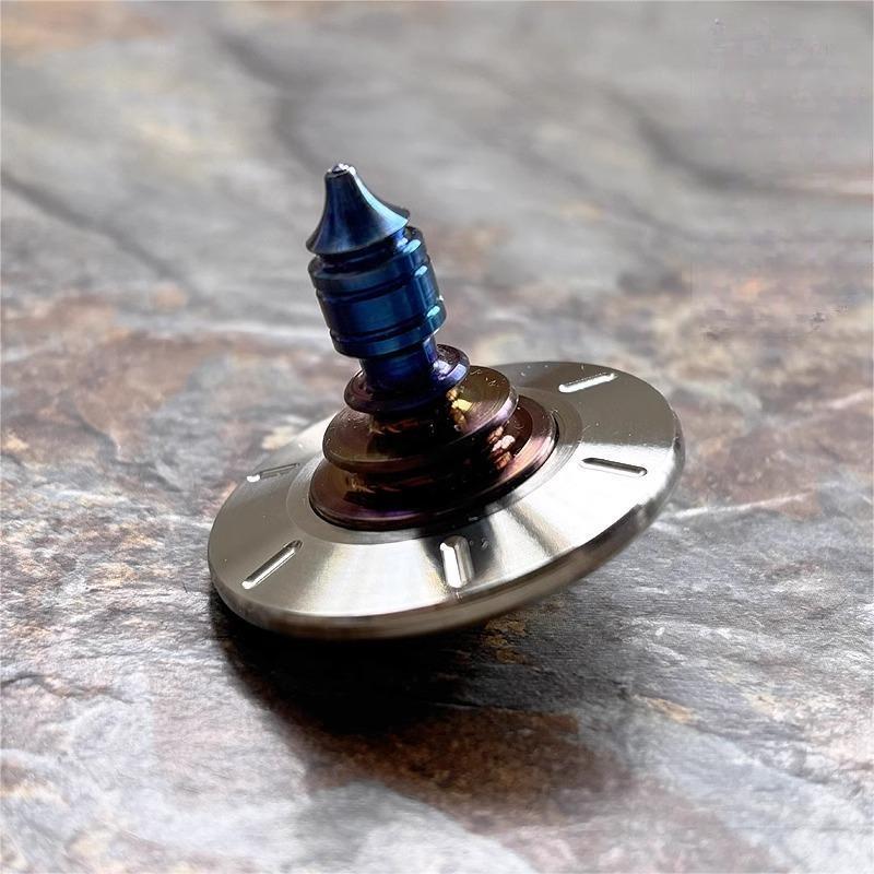 Titanium Stainless Steel Spinning Top Gyroscope Gyro Desktop Fidget Toy EDC Gift 07FC0E-D4 - KOEEK
