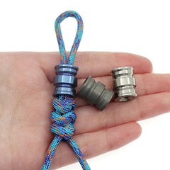 Titanium Alloy Knife Bead Parachute Rope Lanyard Pendant EDC DIY Zipper Head 07FC0E-D4 - KOEEK