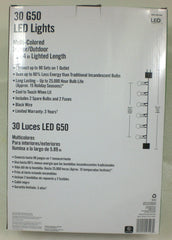 Home Accents 30 Lights G50 LED Christmas Lights Multi Color 19 Feet Long Patio 07FC0E-D4 - KOEEK