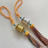5cm Alloy Buddhism Prayer Wheel Pendant Car Decoration Golden Decoration 07FC0E-D4 - KOEEK
