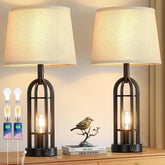 Black Table Lamps for Living Room Set of 2 - Farmhouse Lamps for Night Stands 07FC0E-D4 - KOEEK