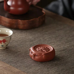 7.4cm Exquisitely Purple Sand Tea Ceremony Attracting Wealth Luck Decoration 07FC0E-D4 - KOEEK
