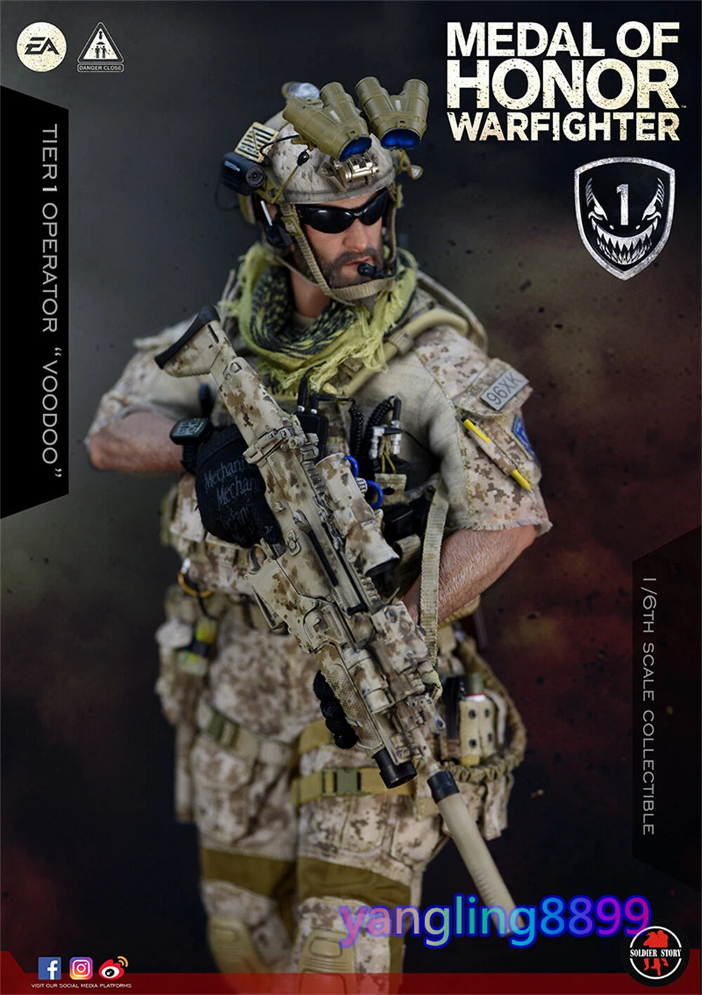 SoldierStory MEDAL OF HONOR WARFIGHTER TIER 1 OPERATOR "VOODOO" Action Figure BN 07FC0E-D4 - KOEEK