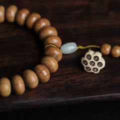 Liudao Wood Mala Bracelet 10mm Sandalwood Prayer Beads Unisex Handmade Gift 07FC0E-D4 - KOEEK