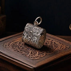 Openable Plum Blossom Money Bag Pendant Vintage Handbag Creative Box Necklace 07FC0E-D4 - KOEEK
