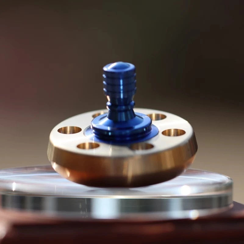 Titanium Alloy Handle Brass Spinning Top Ceramic Bead EDC Fidget Spinner Toys 07FC0E-D4 - KOEEK