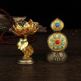 1Pair Supplies Altar Duoma Flower Auspicious Offering Buddha Tibet Buddhism 07FC0E-D4 - KOEEK