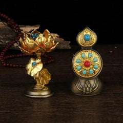 1Pair Supplies Altar Duoma Flower Auspicious Offering Buddha Tibet Buddhism 07FC0E-D4 - KOEEK