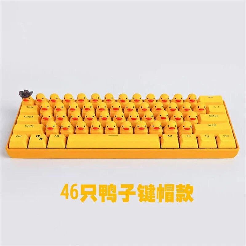 Yellow Cute Duck Mechanical Keyboard Press Crow USB Interface Handmade Keyboard 07FC0E-D4 - KOEEK