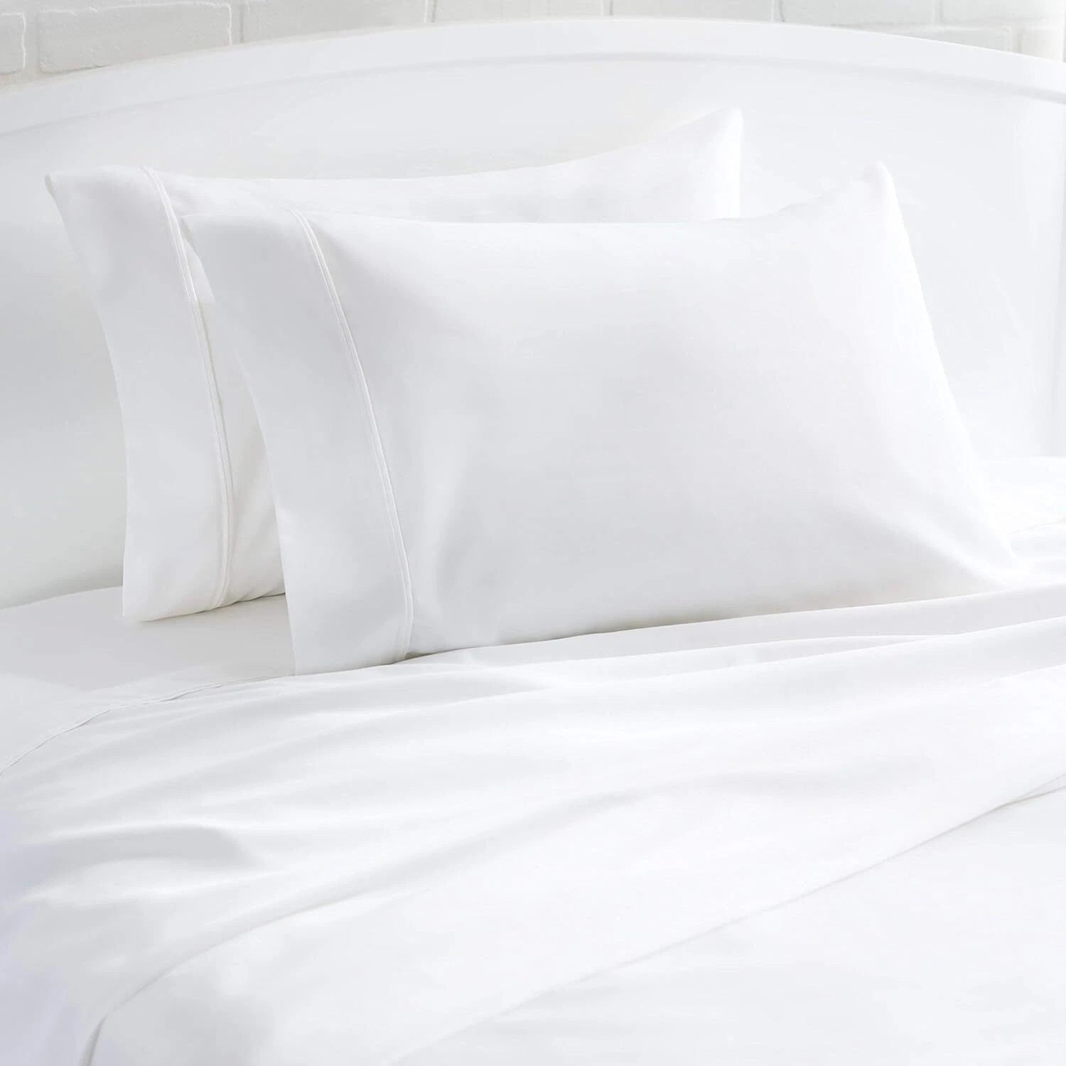 400 Thread Count Cotton Pillow Case, Standard, 30" L x 20" W, White - Set of 2 07FC0E-D4 - KOEEK