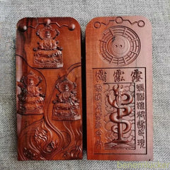 Taoist HandCarved Lightning Strike Jujube Wood Token Sanqing Order Token Taoist 07FC0E-D4 - KOEEK