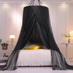 Double Layer Princess Round Dome Canopy Bed Curtain for Girls Adults