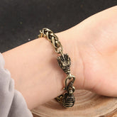 Brass Zodiac Dragon Bracelet Simple Street Dance Fashion Jewelry Men Women 07FC0E-D4 - KOEEK