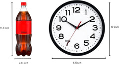 Wall Clock 12''Silent Non-Ticking Modern Clock Battery Operated Classic Simple 07FC0E-D4 - KOEEK