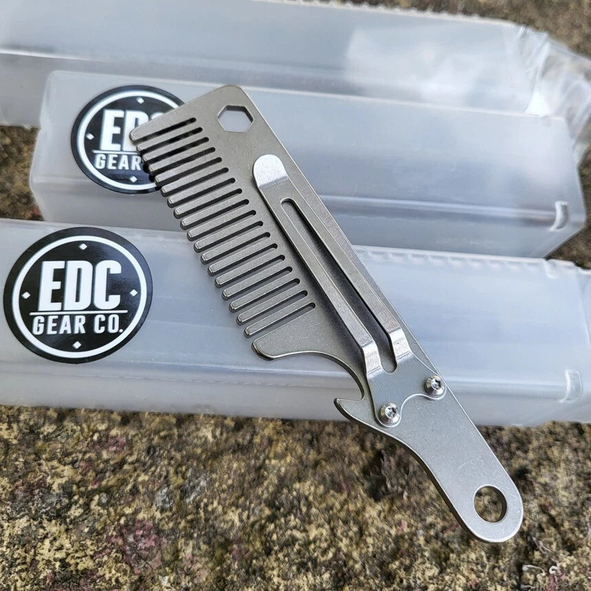 EDC Titanium Alloy Multifunction Tool Men Comb Hair And Beard Pocket Tools Gift 07FC0E-D4 - KOEEK