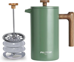 French Press Coffee Pot, 34 oz Coffee Press, Food Grade Stainless Steel 07FC0E-D4 - KOEEK