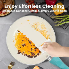 Nonstick Cookware Set,11 Piece Kitchen Cookware Set,Ceramic Nonstick Cooking Set 07FC0E-D4 - KOEEK