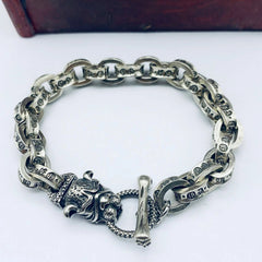 Solid Brass Handmade Vintage Bracelet Men's Bracelet Different Styles EDC Gifts 07FC0E-D4 - KOEEK