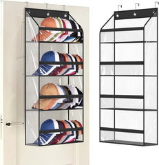 Clear Over the Door Hat Racks for Baseball Caps,Hold 48 Caps Hat Storage 07FC0E-D4 - KOEEK