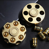 Brass Revolver Bullets Finger Spinner Spinning Top Fidget Pocket EDC Toy Gift 07FC0E-D4 - KOEEK