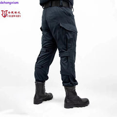 Russian OMOH Special Forces outdoors Replica Black Combat Suit Set Jacket+Pants 07FC0E-D4 - KOEEK