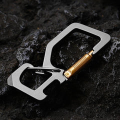 Outdoor EDC Titanium Key Chain Carabiner Clip with Bottle Opener Multi Tool Gift 07FC0E-D4 - KOEEK