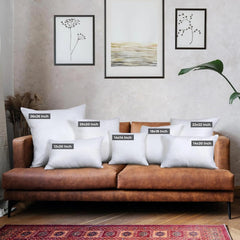 Throw Pillows (Set of 4, White), 18 x 18 Inches Pillows for Sofa, Bed and Couch 07FC0E-D4 - KOEEK