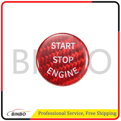 Carbon Fiber Cover For BMW E90 E91 Keyless Engine Start/Stop Push Button Red 07FC0E-D4 - KOEEK