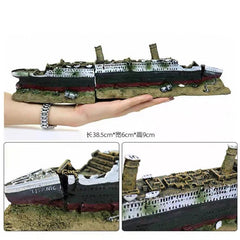 Titanic Sinking ShipAquariumDecor PirateAircraft Carrier Wreck Fish TankOrnament 07FC0E-D4 - KOEEK