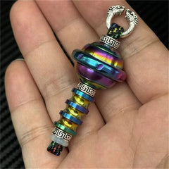 Outdoor Stainless Steel EDC Fidget Spinner Pendant Colorful Metal Pendant 07FC0E-D4 - KOEEK