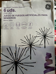 6 GE Staybright LED Random Sparkle Fireworks Pathway Lights Warm White Christmas GE - KOEEK