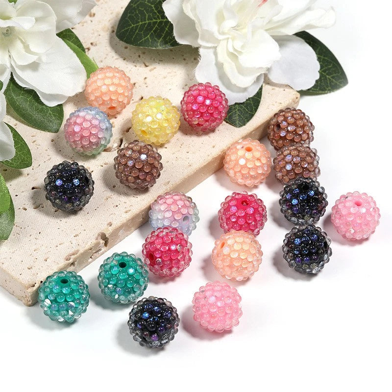 20Pc Aurora Mermaid Bead Through Hole Round Bead Diy Jewelry Accessories 07FC0E-D4 - KOEEK