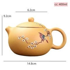 400ml Chinese Classic Yixing Purple Clay Teapot Handmade Tea Set Gift Xishi Pot 07FC0E-D4 - KOEEK