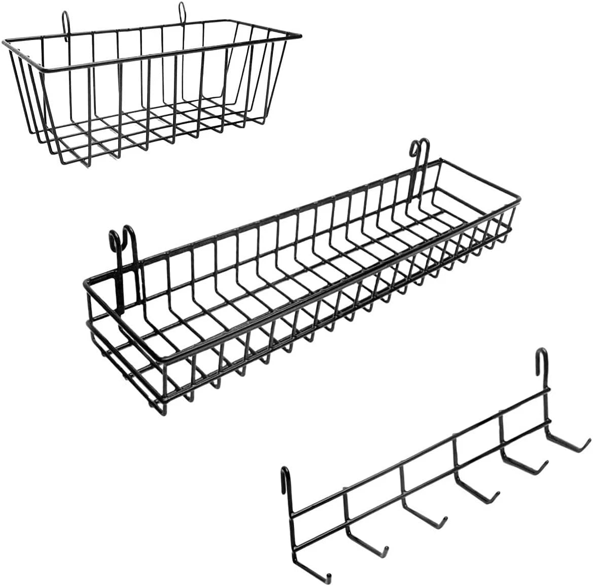 Suspended basket and hook rack | Wall grid accessories 07FC0E-D4 - KOEEK