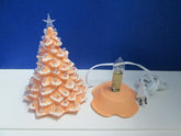 "CORAL w/SNOW CAPS" Ceramic Christmas Tree" ly Made/ Extra Lights 07FC0E-D4 - KOEEK